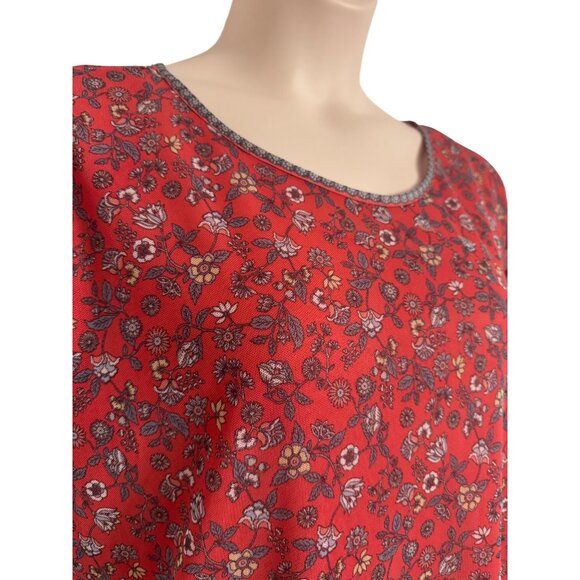 Max Studio Stretch Net Flutter Sleeve Floral Size 1X NWT $78  Lined Pullover Blo - Picture 7 of 9